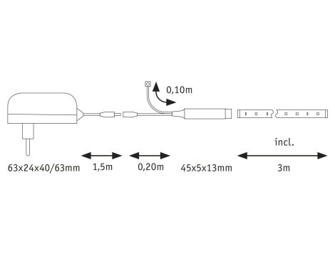 Kompletny zestaw taśma DYNAMIC LED RGB+ 5W 3M IP20 60LED/m 10VA 230V/12V DC biały / tworzywo sztuczne - 8