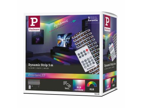 Kompletny zestaw taśma DYNAMIC LED RGB+10,5W 5M IP20 60LED/m 15VA 230V/12V DC biały / tworzywo sztuczne - 7