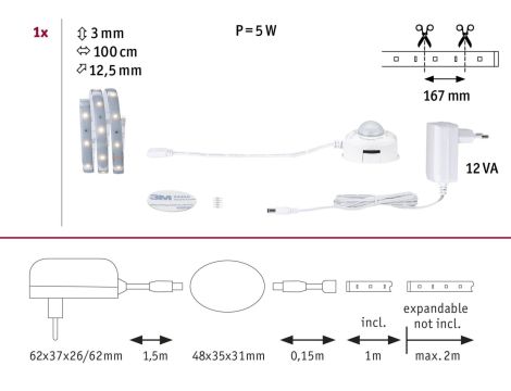 MaxLED 250 Night Comfort zestaw jednostronny 1m 4W 300lm 30LEDs/m 2700K 12VA - 6