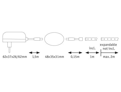MaxLED 250 Night Comfort zestaw jednostronny 1m 4W 300lm 30LEDs/m 2700K 12VA - 5