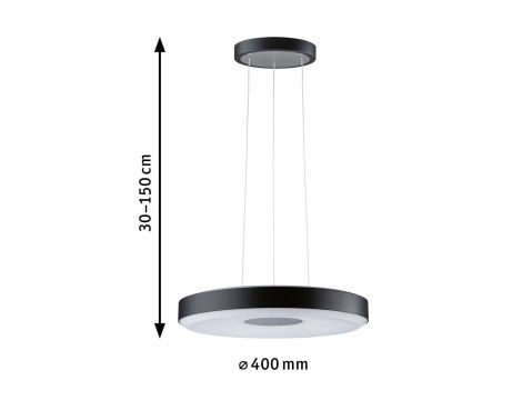Lampa wisząca PURIC PANE LED 22W 400 mm 3-STEP DIM 230V czarno- szary / metal / tworzywo sztuczne - 6