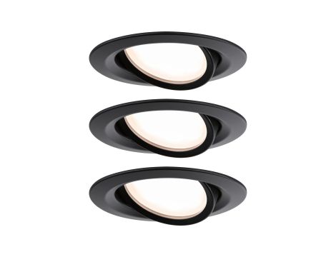 Oprawa do wbudowania NOVA PLUS COIN LED DIM wychylna zestaw 3x6W 470lm 84mm 2700K IP23 230V czarny matowy / aluminium