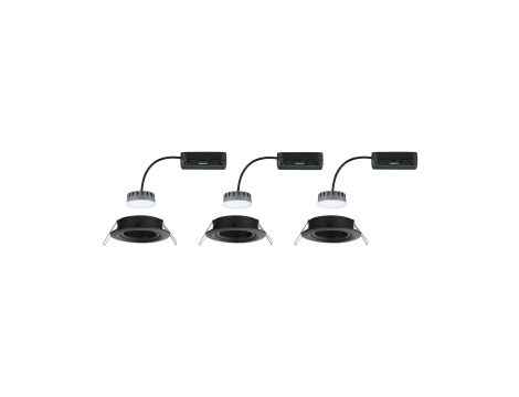 Oprawa do wbudowania NOVA PLUS COIN LED DIM wychylna zestaw 3x6W 470lm 84mm 2700K IP23 230V czarny matowy / aluminium - 4