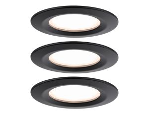 Oprawa do wbudowania NOVA PLUS COIN LED DIM stała zestaw 3x6W 470lm 78mm 2700K IP44 230V czarny matowy