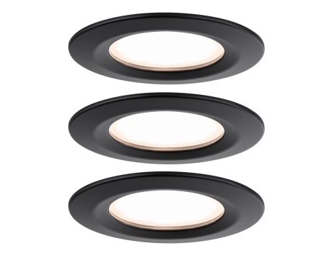 Oprawa do wbudowania NOVA PLUS COIN LED DIM stała zestaw 3x6W 470lm 78mm 2700K IP44 230V czarny matowy