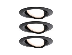 Oprawa do wbudowania NOVA PLUS COIN LED DIM wychylna zestaw 3x6W 470lm 93mm 2700K IP65 230V czarny matowy
