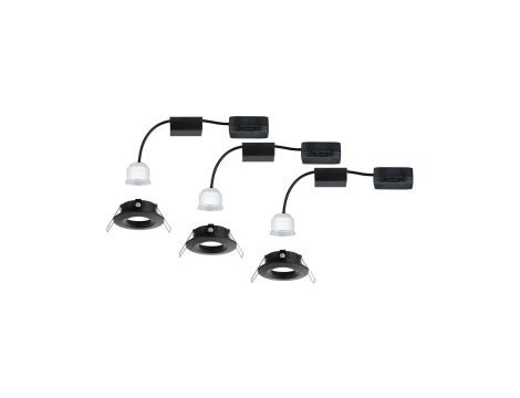 Oprawa do wbudowania NOVA COIN LED Mini stała zestaw 3x4W 310lm 66mm 2700K IP23 230V czarny matowy - 4