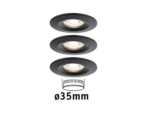 Oprawa do wbudowania NOVA COIN LED Mini stała zestaw 3x4W 310lm 66mm 2700K IP23 230V czarny matowy - 3
