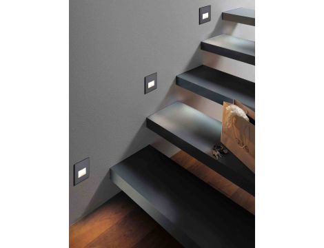 Oprawa przyschodowa EDGE LED kwadrat 1x1,2W 50lm 2700K 230V czarny matowy / tworzywo sztuczne - 2