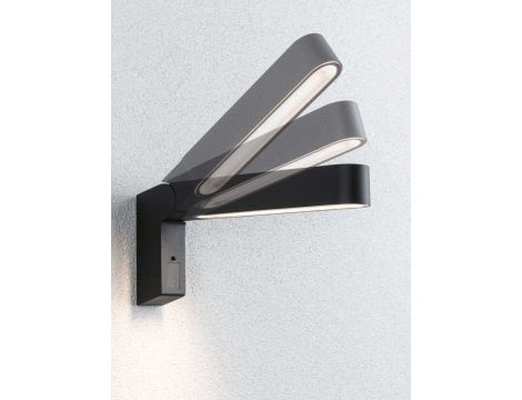 Oprawa elewacyjna ITO pionowy IP44 7W 3000K czujnik PIR + zmierzchu 230V antracyt - 3