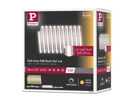 Zestaw podstawowy taśm MaxLED 1000 Full-Line COB 3.0m 36W 3240lm 2700K tworzywo sztuczne - 6