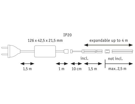 Zestaw podstawowy taśm MaxLED 1000 Full-Line COB 1.5m 10W 750lm 2700K tworzywo sztuczne - 7