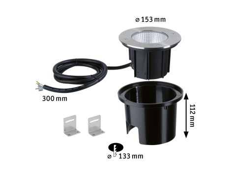 Oprawa najazdowa DUREA LED 8W 530lm IP67 okrągła 3000K 230V stal nierdzewna / szkło - 6