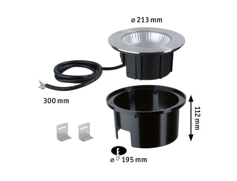 Oprawa najazdowa DUREA LED 12,5W 870lm IP67 okrągła 3000K 230V stal nierdzewna / szkło - 8