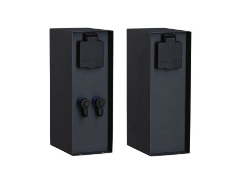 Zewnętrzna kolumna zasilająca RIO 2GN. 24V Plug & Shine + 2GN. 230V IP44 stal szlachetna antracyt