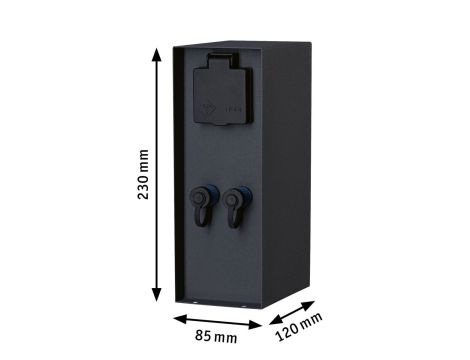 Zewnętrzna kolumna zasilająca RIO 2GN. 24V Plug & Shine + 2GN. 230V IP44 stal szlachetna antracyt - 8