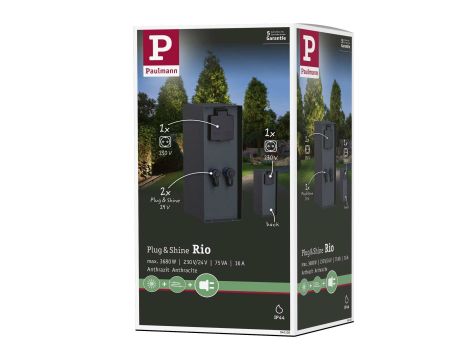 Zewnętrzna kolumna zasilająca RIO 2GN. 24V Plug & Shine + 2GN. 230V IP44 stal szlachetna antracyt - 6