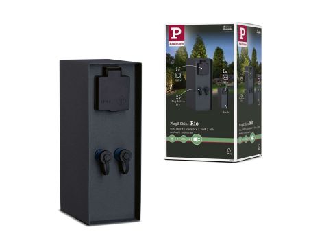 Zewnętrzna kolumna zasilająca RIO 2GN. 24V Plug & Shine + 2GN. 230V IP44 stal szlachetna antracyt - 7