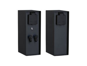 Zewnętrzna kolumna zasilająca RIO 2GN. 24V Plug & Shine + 2GN. 230V IP44 + czujnik zmierzchu stal szlachetna / antracyt