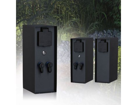 Zewnętrzna kolumna zasilająca RIO 2GN. 24V Plug & Shine + 2GN. 230V IP44 + czujnik zmierzchu stal szlachetna / antracyt - 3