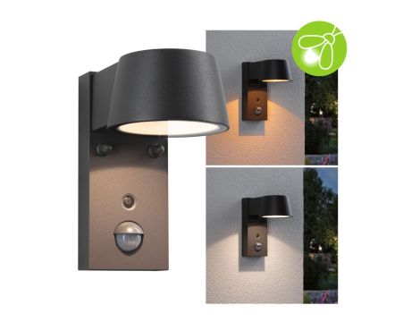 Oprawa elewacyjna CAPEA LED 6W 450lm 2200-3000K czujnik ruchu+zmierzchu IP44 230V antracyt aluminium