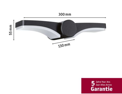 Oprawa elewacyjna PEKANA LED 2X6W 3000K 2X480lm  IP44 230V antracyt aluminium - 5