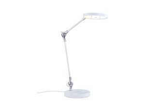 Lampka biurkowa NUMIS QI LED 11W 2700K-6500K 1000lm DIM + ładowanie indukcyjne 230V biały / aluminium