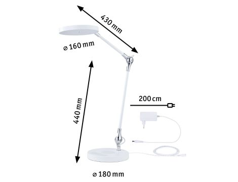 Lampka biurkowa NUMIS QI LED 11W 2700K-6500K 1000lm DIM + ładowanie indukcyjne 230V biały / aluminium - 6