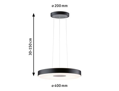 Lampa wisząca PURIC PANE LED SH Zigbee 11W DIM 400mm 230V czarny / szary / metal - 6