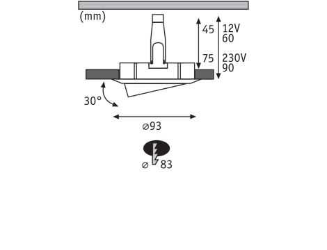 Oprawa do wbudowania NOVA PLUS DIM wychylna GU10 max.35W 93mm IP65 230V  czarny matowy / aluminum Oprawa do wbudowania NOVA LED DIM wychylna GU10 max.35W 93mm IP65 230V biały matowy / aluminium - 5