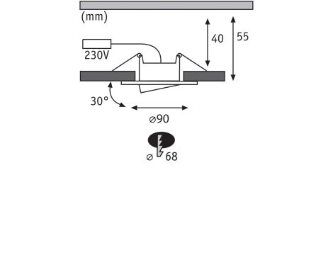 Zestaw opraw do wbudowania CALLA LED 10X6W 500lm okrągła wychylna 4000K IP65 230V czarny matowy - 7