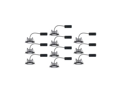 Zestaw opraw do wbudowania CALLA LED 10X6W 500lm okrągła wychylna 4000K IP65 230V czarny matowy - 4