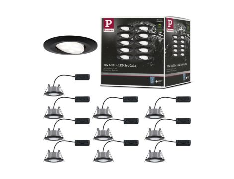 Zestaw opraw do wbudowania CALLA LED 10X6W 500lm okrągła wychylna 4000K IP65 230V czarny matowy - 8