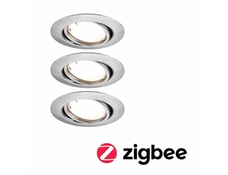 Oprawa do wbudowania wychylna LED SH Zigbee 3.0 Base 90 mm 3x4,9W, 3x430lm DIM 3000K 230 V żelazo szczotkowane / metal - 5