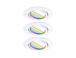 Oprawa do wbudowania wychylna LED SH Zigbee 3.0 Base RGBW 90 mm 3x4,9W, 3x420lm DIM 3000K 230 V biały / metal