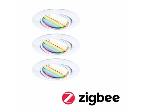 Oprawa do wbudowania wychylna LED SH Zigbee 3.0 Base RGBW 90 mm 3x4,9W, 3x420lm DIM 3000K 230 V biały / metal - 5