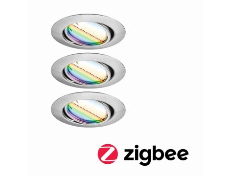 Oprawa do wbudowania wychylna LED SH Zigbee 3.0 Base RGBW 90 mm 3x4,9W, 3x420lm DIM 3000K 230 V żelazo szczotkowane / metal - 5