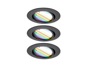 Oprawa do wbudowania wychylna LED SH Zigbee 3.0 Base RGBW 90 mm 3x4,9W, 3x420lm DIM 3000K 230 V czarny / metal
