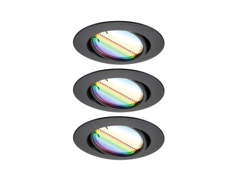 Oprawa do wbudowania wychylna LED SH Zigbee 3.0 Base RGBW 90 mm 3x4,9W, 3x420lm DIM 3000K 230 V czarny / metal