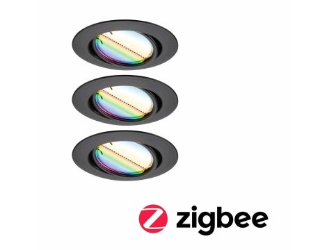 Oprawa do wbudowania wychylna LED SH Zigbee 3.0 Base RGBW 90 mm 3x4,9W, 3x420lm DIM 3000K 230 V czarny / metal - 5