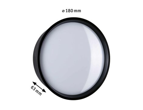 Plafoniera PLATOMO LED 14.5W 1200lm 180mm okrągła IP44 3000K 230V czarny / tworzywo sztuczne - 4