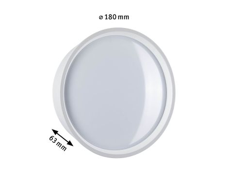 Plafoniera PLATOMO LED 14.5W 1200lm 180mm okrągła IP44 3000K 230V biały / tworzywo sztuczne - 4
