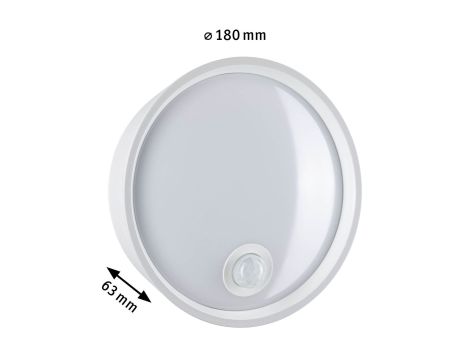 Plafoniera PLATOMO LED 14.5W 1200lm DIM + zmierzchu 180mm okrągła IP44 3000K 230V biały / tworzywo sztuczne - 6