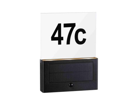 Oprawa elewacyjna NEDA LED numer domu 2200K 18lm + czujnik zmierzchu IP44 antracyt