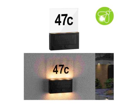 Oprawa elewacyjna NEDA LED numer domu 2200K 18lm + czujnik zmierzchu IP44 antracyt - 4