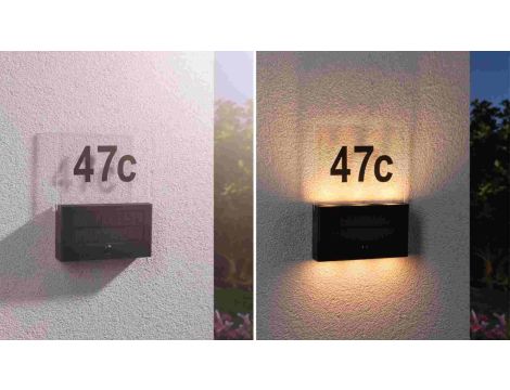 Oprawa elewacyjna NEDA LED numer domu 2200K 18lm + czujnik zmierzchu IP44 antracyt - 6