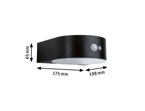 Oprawa elewacyjna EILEEN LED solar PIR 300lm 2200K IP44 czarny / tworzywo sztuczne - 6