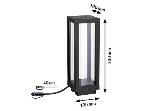 Oprawa ogrodowa Plug & Shine LATARNIA SH Zigbee 2W RGBW DIM IP44 24V antracyt / aluminium - 5