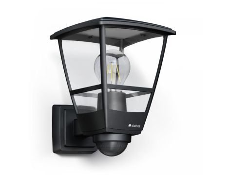 Lampa elewacyjna z czujnikiem ruchu i zmierzchu Steinel L 10 S PIR max.15W E27 IP44 IK03 230V czarna / tworzywo sztuczne