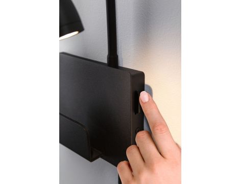 Oprawa ścienna HALINA LED 2.4W 200lm 2700K USB-C 230V czarny mat /metal - 5